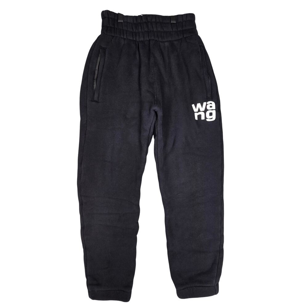 ALEXANDER WANG WOMEN’S BLACK DENSE FLEECE JOGGER SWEATPANTS – SIZE SMALL